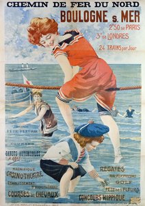 Poster pubblicitario per la località balneare di Boulogne sur Mer, 1905